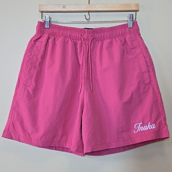 Inaka Power Nylon Shorts Mesh Lined Women XL Pink Athleisure Athletic Activewear - Picture 9 of 9